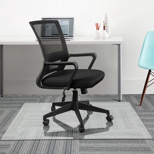 Rose Home Fashion 36" x 46" Tempered Glass Chair Mat for Carpet